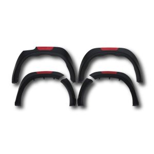 Fender Flares / Wheel Arches for Hilux Revo 2016+ Matt Black with Red Top