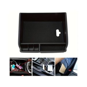 Center Console Organizer Tray Armrest Storage Box with Anti Slip Pads Replacement for Toyota Hilux 2015-2022