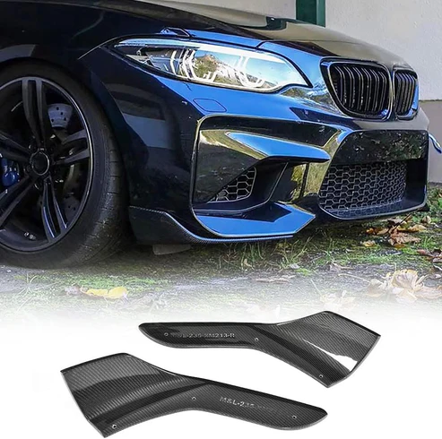 F87 M2 / M2 COMP M PERFORMANCE STYLE CARBON FIBRE FRONT SPLITTERS - Image 4