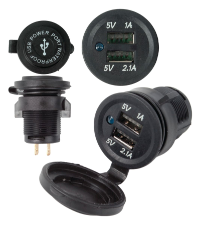 Two Port Waterproof USB Charging Unit