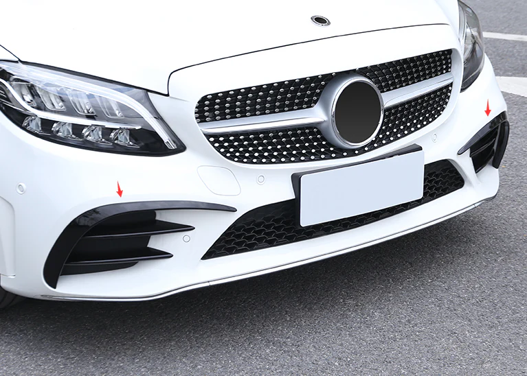 MERC W205 C-CLASS 6-PC FRONT BUMPER CANARDS - Image 2